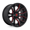 Fuel - D712 RAGE - Black - GLOSS BLACK RED TINTED CLEAR - 20" x 10", -18 Offset, 6x135, 139.7 (Bolt Pattern), 106.1mm HUB