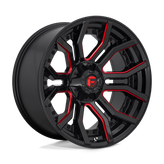 Fuel - D712 RAGE - Black - GLOSS BLACK RED TINTED CLEAR - 20" x 10", -18 Offset, 6x135, 139.7 (Bolt Pattern), 106.1mm HUB