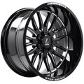 AXE Wheels - HADES - Black - Gloss Black - Milled Edge - 20" x 9.5", 15 Offset, 5x127, 139.7 (Bolt Pattern), 87.1mm HUB