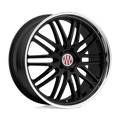 Victor Equipment Wheels - LEMANS - Black - GLOSS BLACK WITH MIRROR CUT LIP - 20" x 11", 49 Offset, 5x130 (Bolt Pattern), 71.5mm HUB