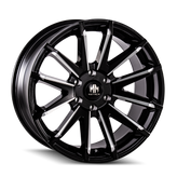 Mayhem - CROSSFIRE - Black - GLOSS BLACK/MILLED SPOKES - 20" x 9.5", 10 Offset, 5x139.7 (Bolt Pattern), 108mm HUB