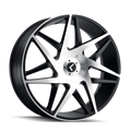 Kraze Wheels - KR192 - Black - BLACK/MACHINED FACE - 18" x 8", 40 Offset, 5x112, 114.3 (Bolt Pattern), 72.6mm HUB