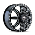 Mayhem - MONSTIR - Black - BLACK/MILLED SPOKES - 22" x 8.25", 127 Offset, 8x165.1 (Bolt Pattern), 121.3mm HUB