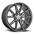 Niche - M220 GEMELLO - Gunmetal - GLOSS ANTHRACITE MACHINED - 20" x 10.5", 2 Offset, 5x115 (Bolt Pattern), 71.5mm HUB