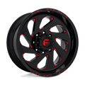 Fuel - D638 VORTEX - Black - GLOSS BLACK RED TINTED CLEAR - 22" x 12", -44 Offset, 5x127 (Bolt Pattern), 78.1mm HUB
