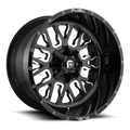 Fuel - D611 STROKE - Black - GLOSS BLACK MILLED - 24" x 14", -75 Offset, 6x135, 139.7 (Bolt Pattern), 106.1mm HUB
