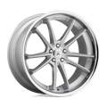 Asanti Black - ABL-23 SIGMA - Silver - BRUSHED SILVER CHROME LIP - 22" x 10.5", 35 Offset, 5x114.3 (Bolt Pattern), 72.6mm HUB