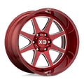 XD Series - XD844 PIKE - BRUSHED RED WITH MILLED ACCENT - 20" x 10", -18 Offset, 5x139.7 (Bolt Pattern), 78.1mm HUB