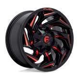 Fuel - D755 REACTION - Black - GLOSS BLACK MILLED WITH RED TINT - 20" x 10", -18 Offset, 8x170 (Bolt Pattern), 125.1mm HUB