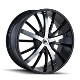 Mazzi - ESSENCE - Black - GLOSS BLACK/MACHINED FACE - 22" x 9.5", 18 Offset, 5x115, 120 (Bolt Pattern), 74.1mm HUB