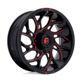 Fuel UTV - D779 RUNNER UTV - Black - GLOSS BLACK MILLED CANDY RED - 22" x 7", 0 Offset, 4x156 (Bolt Pattern), 132mm HUB