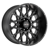 Vision Wheel Off-Road - 412 ROCKER - Black - Satin Black - 18" x 9", 12 Offset, 8x180 (Bolt Pattern), 124.2mm HUB