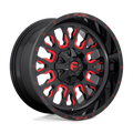 Fuel - D612 STROKE - Black - GLOSS BLACK RED TINTED CLEAR - 17" x 9", -12 Offset, 5x114.3, 127 (Bolt Pattern), 78.1mm HUB