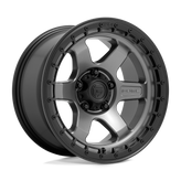 Fuel - D752 BLOCK - Gunmetal - MATTE GUNMETAL WITH BLACK RING - 18" x 9", -12 Offset, 6x135 (Bolt Pattern), 87.1mm HUB