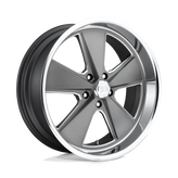 US Mag - U120 ROADSTER - Gunmetal - MATTE GUN METAL MACHINED - 18" x 8", 1 Offset, 5x120.65 (Bolt Pattern), 72.6mm HUB