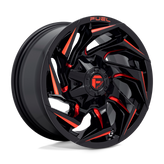 Fuel - D755 REACTION - Black - GLOSS BLACK MILLED WITH RED TINT - 18" x 9", 1 Offset, 5x139.7, 150 (Bolt Pattern), 110.1mm HUB