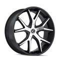 Kraze Wheels - SPLTZ - Black - BLACK/MACHINED - 24" x 9.5", 18 Offset, 5x115, 120 (Bolt Pattern), 74.1mm HUB