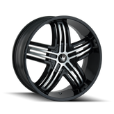 Mazzi - ENTICE - Black - GLOSS BLACK/MACHINED FACE - 20" x 8.5", 30 Offset, 6x135, 139.7 (Bolt Pattern), 106mm HUB