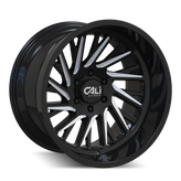 Cali Off-Road - PURGE - Black - GLOSS BLACK/MILLED - 22" x 12", -51 Offset, 5x150 (Bolt Pattern), 110mm HUB