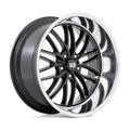 US Mag - U138 SANTA CRUZ - Black - GLOSS BLACK WITH DIAMOND CUT LIP - 22" x 10.5", 0 Offset, 5x127 (Bolt Pattern), 78.1mm HUB