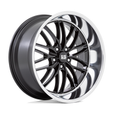 US Mag - U138 SANTA CRUZ - Black - GLOSS BLACK WITH DIAMOND CUT LIP - 22" x 10.5", 0 Offset, 5x127 (Bolt Pattern), 78.1mm HUB