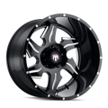 American Truxx - NINJA - Black - BLACK/MILLED - 22" x 14", -76 Offset, 8x170 (Bolt Pattern), 125.2mm HUB