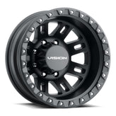 Vision Wheel HD - 408 MANX2 - Black - Satin Black - 17" x 6.5", _143_35 Offset, 8x210 (Bolt Pattern), 154.2mm HUB