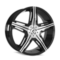 Kraze Wheels - HYPE - Black - BLACK/MACHINED - 22" x 8.5", 40 Offset, 5x112, 114.3 (Bolt Pattern), 73mm HUB