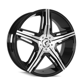 Kraze Wheels - HYPE - Black - BLACK/MACHINED - 22" x 8.5", 40 Offset, 5x112, 114.3 (Bolt Pattern), 73mm HUB