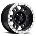 Vision Wheel Off-Road - 398 MANX - Black - Gloss Black Machined Lip - 16" x 8", 0 Offset, 5x139.7 (Bolt Pattern), 110mm HUB