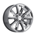 OE Creations - PR168 - Silver - HYPER SILVER WITH CHROME ACCENTS - 22" x 9", 24 Offset, 6x139.7 (Bolt Pattern), 78.1mm HUB