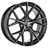 Dai Alloys - A-Spec - Black - Gloss Black - Machined Face - 17" x 7.5", 40 Offset, 5x105 (Bolt Pattern), 56.6mm HUB