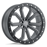 Black Rhino - TRABUCO - Gunmetal - Matte Gunmetal with Black Ring & Silver Bolts - 17" x 8", 25 Offset, 5x120 (Bolt Pattern), 76.1mm HUB