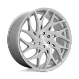 DUB - S261 G.O.A.T. - Silver - SILVER BRUSHED FACE - 24" x 10", 15 Offset, 5x115 (Bolt Pattern), 71.5mm HUB