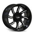 Ion Alloy - 151 - Black - GLOSS BLACK/MILLED - 17" x 9", 0 Offset, 6x135 (Bolt Pattern), 87mm HUB