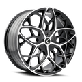 Kraze Wheels - RICOCHET - Black - BLACK MACHINED - 20" x 8.5", 38 Offset, 5x112, 114.3 (Bolt Pattern), 72.6mm HUB
