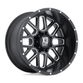 XD Series - XD820 GRENADE - Black - SATIN BLACK MILLED - 20" x 12", -44 Offset, 5x127 (Bolt Pattern), 78.1mm HUB