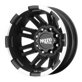 Moto Metal - MO963 - Gunmetal - MATTE BLACK MACHINED - REAR - 17" x 6", -134 Offset, 8x165.1 (Bolt Pattern), 125.1mm HUB