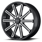 KMC Wheels - KM681 NERVE - Black - GLOSS BLACK MACHINED - 20" x 8.5", 15 Offset, 5x115, 120 (Bolt Pattern), 74.1mm HUB