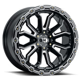 Vision Wheel Off-Road - 405 KORUPT - Black - Gloss Black Milled Spoke - 17" x 8", 30 Offset, 5x110 (Bolt Pattern), 72.1mm HUB