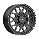 KMC Powersports - KS135 GRENADE - Black - SATIN BLACK - 15" x 6", 38 Offset, 4x156 (Bolt Pattern), 132mm HUB