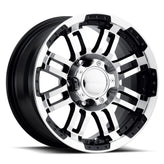 Vision Wheel Off-Road - 375 WARRIOR - Black - Gloss Black Machined Face - 16" x 8", 0 Offset, 5x139.7 (Bolt Pattern), 110mm HUB