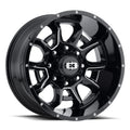 Vision Wheel Off-Road - 415 BOMB - Black - Gloss Black Milled Spoke - 20" x 9", 10 Offset, 5x127 (Bolt Pattern), 78.1mm HUB