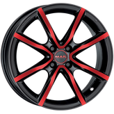 Mak Wheels - MILANO4 - BLACK AND RED - 15" x 6", 40 Offset, 4x100 (Bolt Pattern), 72mm HUB