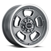 Vision Wheel American Muscle - 148 SHIFT - Grey - Satin Grey Machined Face/Lip - 15" x 8", -19 Offset, 5x120.65 (Bolt Pattern), 83mm HUB