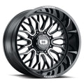 Vision Wheel Off-Road - 402 RIOT - Black - Gloss Black Machined Face - 20" x 12", -51 Offset, 8x180 (Bolt Pattern), 124.2mm HUB