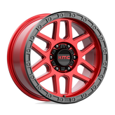 KMC Wheels - KM544 MESA - CANDY RED WITH BLACK LIP - 18" x 9", 18 Offset, 6x139.7 (Bolt Pattern), 106.1mm HUB