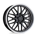 Petrol Wheels - P4C - Black - GLOSS BLACK WITH MACHINED CUT LIP - 20" x 8.5", 40 Offset, 5x112 (Bolt Pattern), 66.6mm HUB