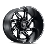 American Truxx - SPYDER - Black - BLACK/MILLED - 20" x 10", -24 Offset, 5x127 (Bolt Pattern), 78.1mm HUB