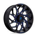 Fuel UTV - D778 RUNNER UTV - Black - GLOSS BLACK MILLED CANDY BLUE - 22" x 7", 0 Offset, 4x156 (Bolt Pattern), 132mm HUB